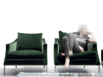 LEGENDA - Upholstered armchair with armrests by ERBA ITALIA - view 2